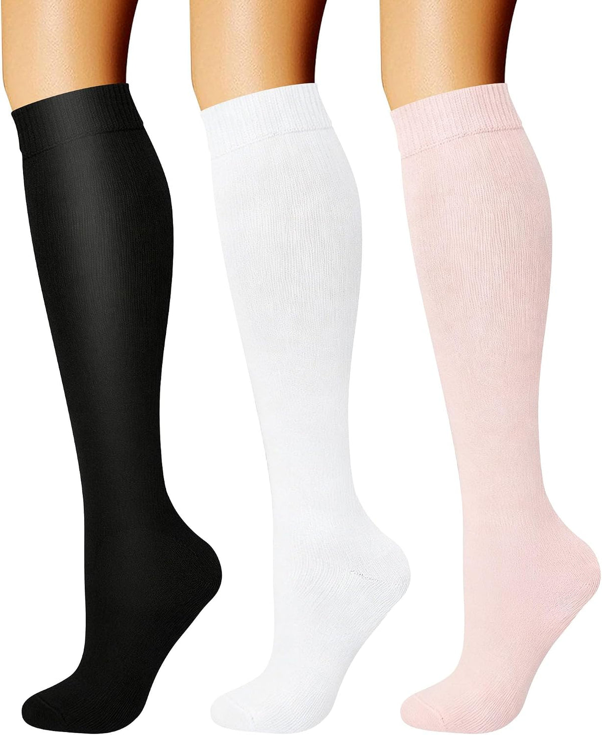 CHARMKING Compression Socks for Women & Men Circulation (3 Pairs) 15-20 mmHg is Best Support for Athletic Running Cycling