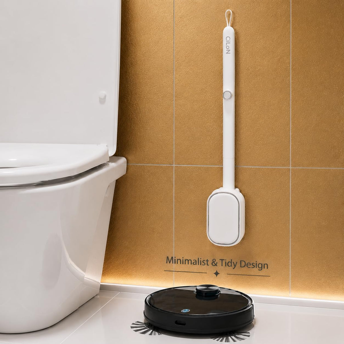 CiLoN Disposable Toilet Brush, Toilet Wand Cleaning System, Bowl Scrubber