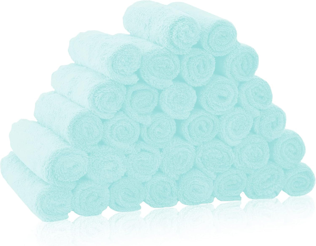 16 Pack Baby Washcloths - Luxury Multicolor Coral Fleece - Extra Absorbent and Soft Wash Clothes for Newborns, Infants and Toddlers - Suitable for Sensitive Skin and New Born - Baby Shower, 10x10 Inch