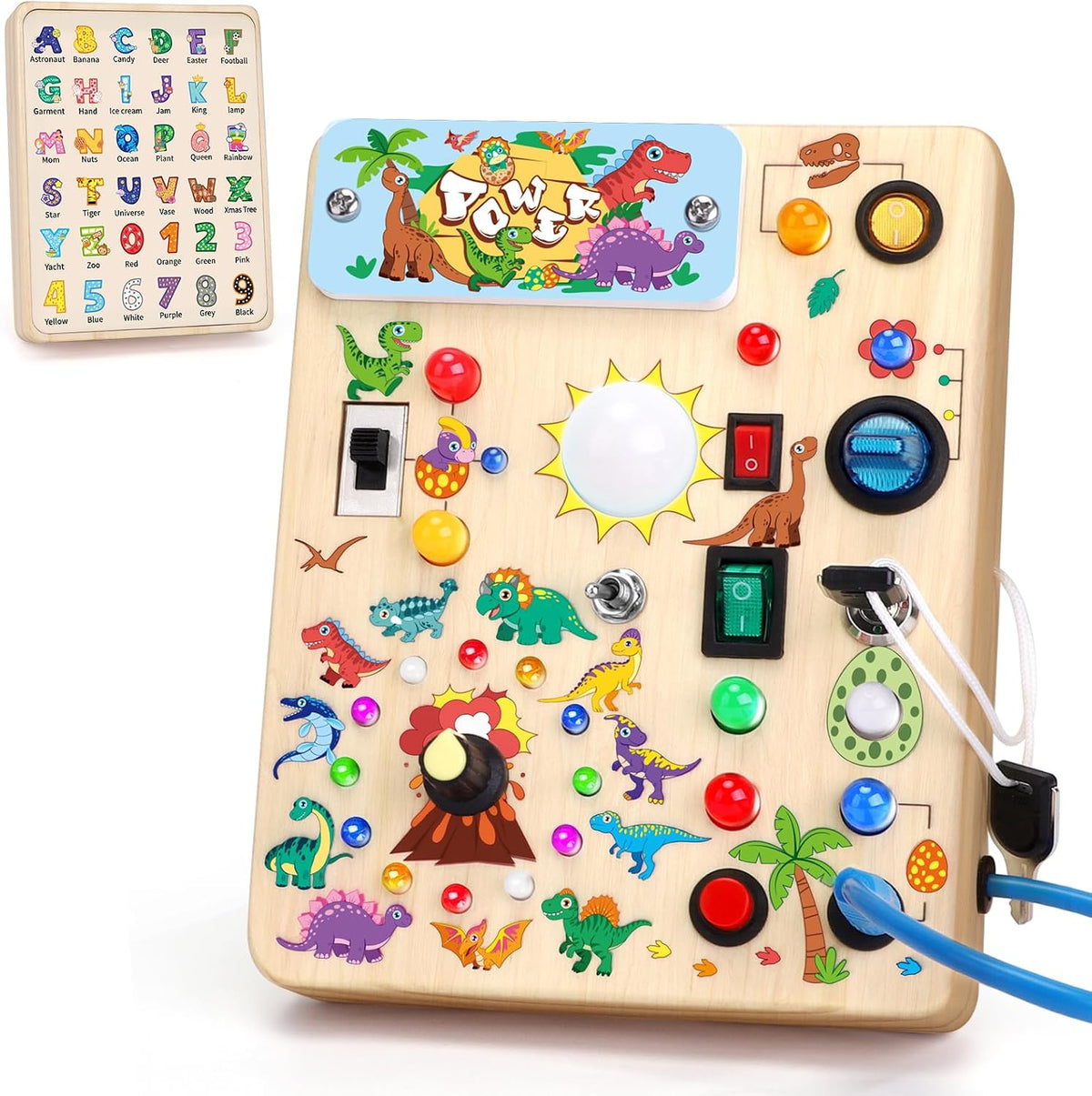 Grarain Busy Board for Toddlers - Montessori Educational Toy for 1-3 Year Old Boys & Girls | Travel-Friendly Sensory Learning Activity | Ideal for Kids with Autism(Clocks Busy Board)