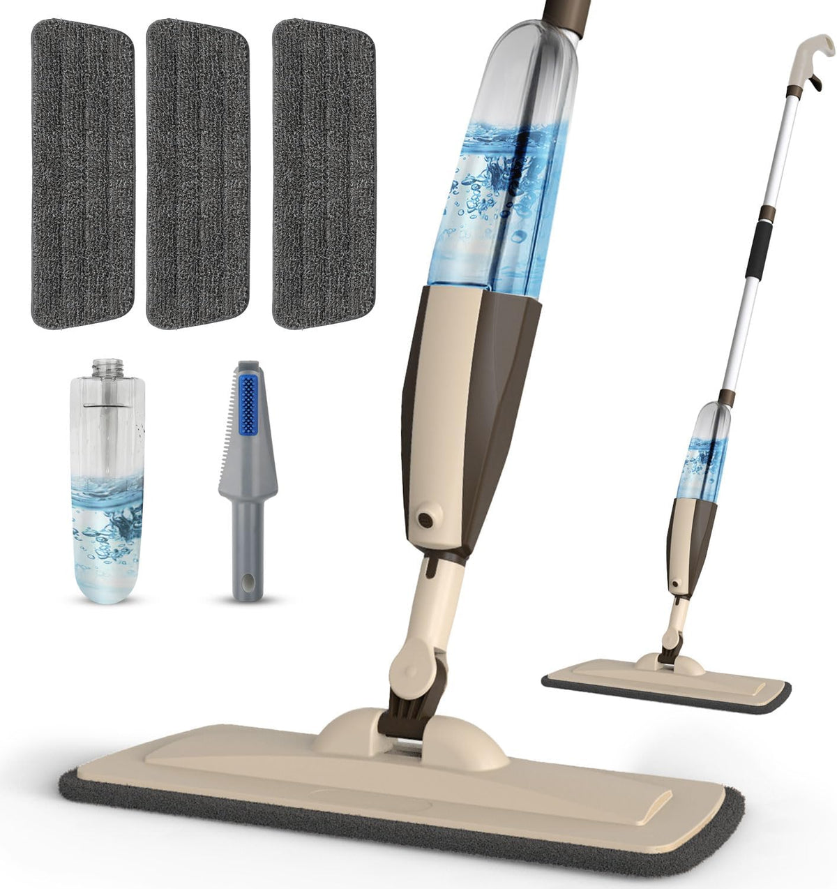 Wet Spray Mop for Floor Cleaning with 14 oz Bottle & 3 Microfiber Pads