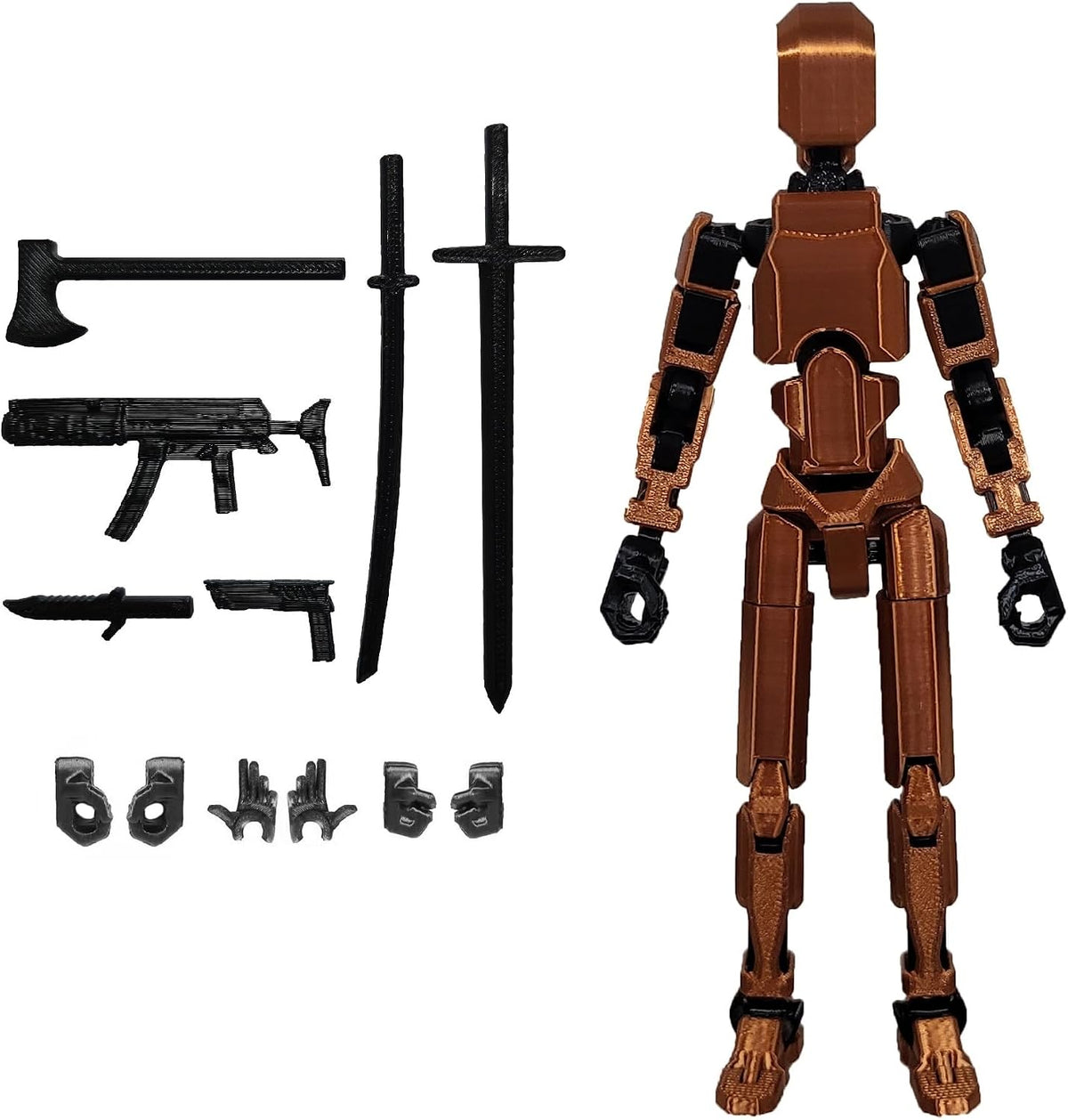 FoxVilla Titan 13 3D Printed Action Figure, Assembled Dummy 13 (Golden)