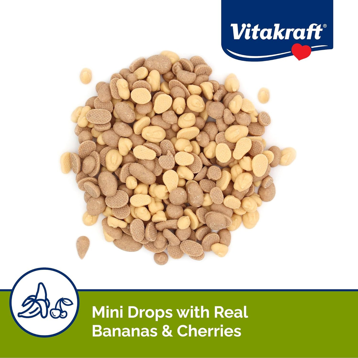 Vitakraft Mini Drops Dwarf Hamster/Rat/Mouse Treat Cherry-Banana 2.5 oz