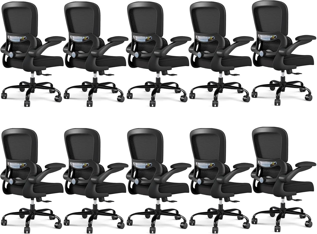 TRALT Office Chair - Ergonomic Desk Chair with Adjustable Lumbar Support, Mesh Computer Chair, Executive Chairs for Home Office Comfortable Lumbar Support (Black)
