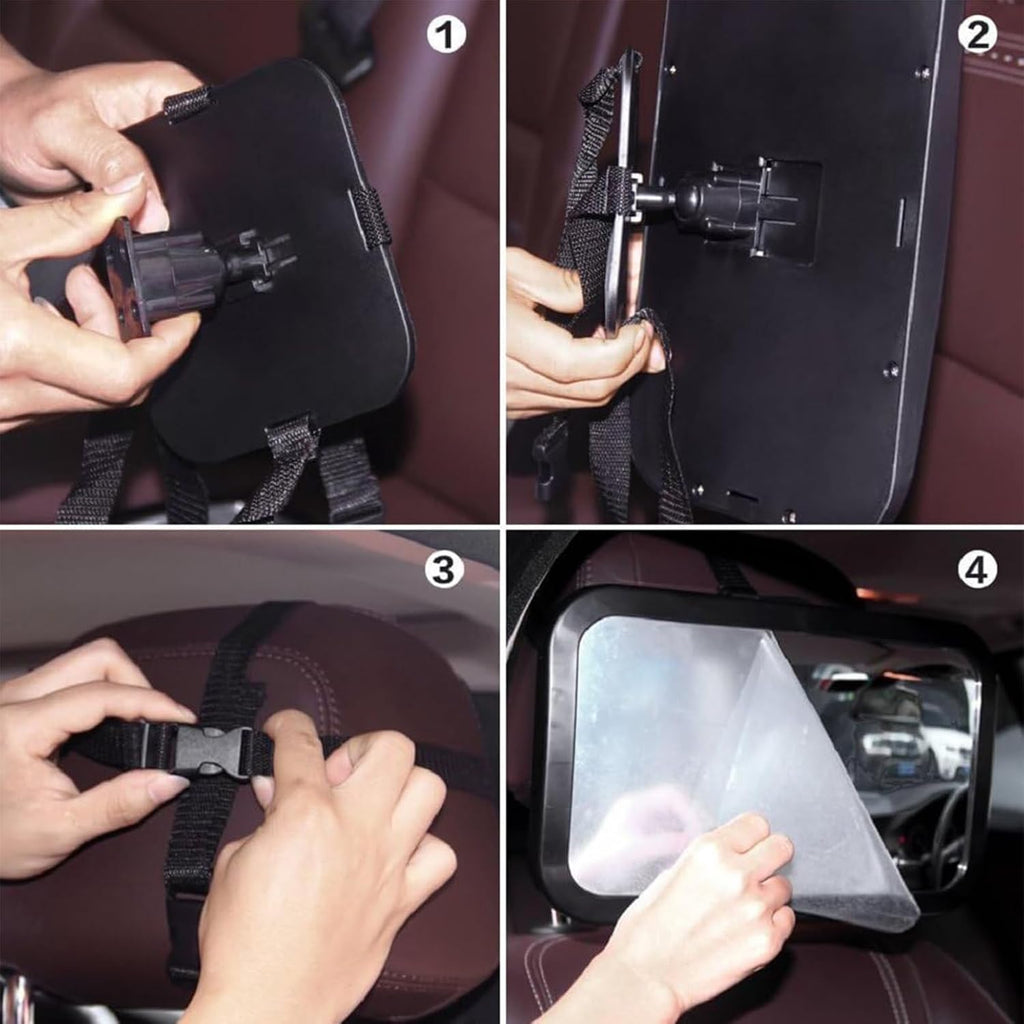 Shynerk Baby Car Mirror, Rear Facing Car Seat Mirror Safety for Infant Newborn, Baby Mirror with Wide Rearview & 360° Rotation, Shatterproof & Easy Assembled Crash Tested