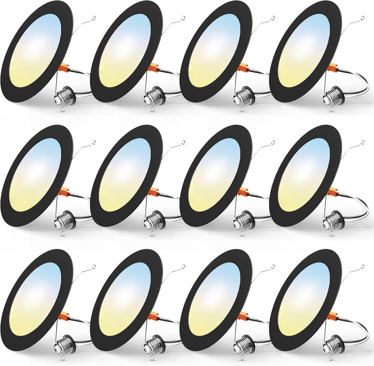 FREELICHT 24 Pack Retrofit LED Recessed Lighting 6 Inch, 5CCT, White