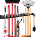 IMILLET 2 Pack Mop and Broom Holder, Wall Mount Organizer Storage Tool Rack