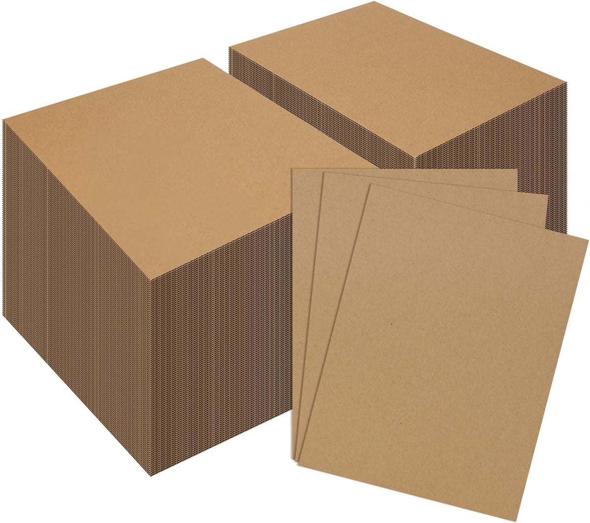 RLAVBL 50 Pack 8.5x11 Corrugated Cardboard Sheets, Flat Cardboard Inserts for Shipping, Mailing, Packing, DIY Crafts