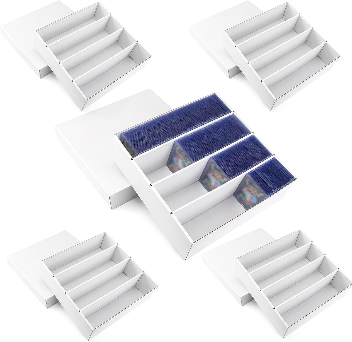 5-Pack Toploader Trading Card Storage Box, 4 Row 3200 Count Cardboard Box