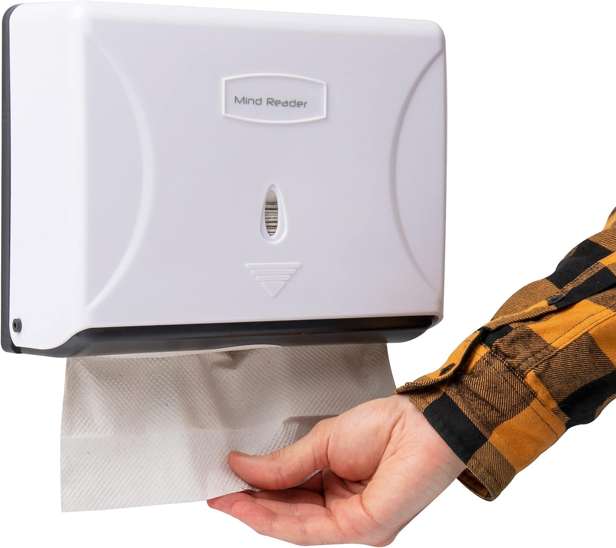 Mind Reader Paper Towel Dispenser, Tri-Fold Towel Holder, Restroom, Wall Mount, Bathroom, Black