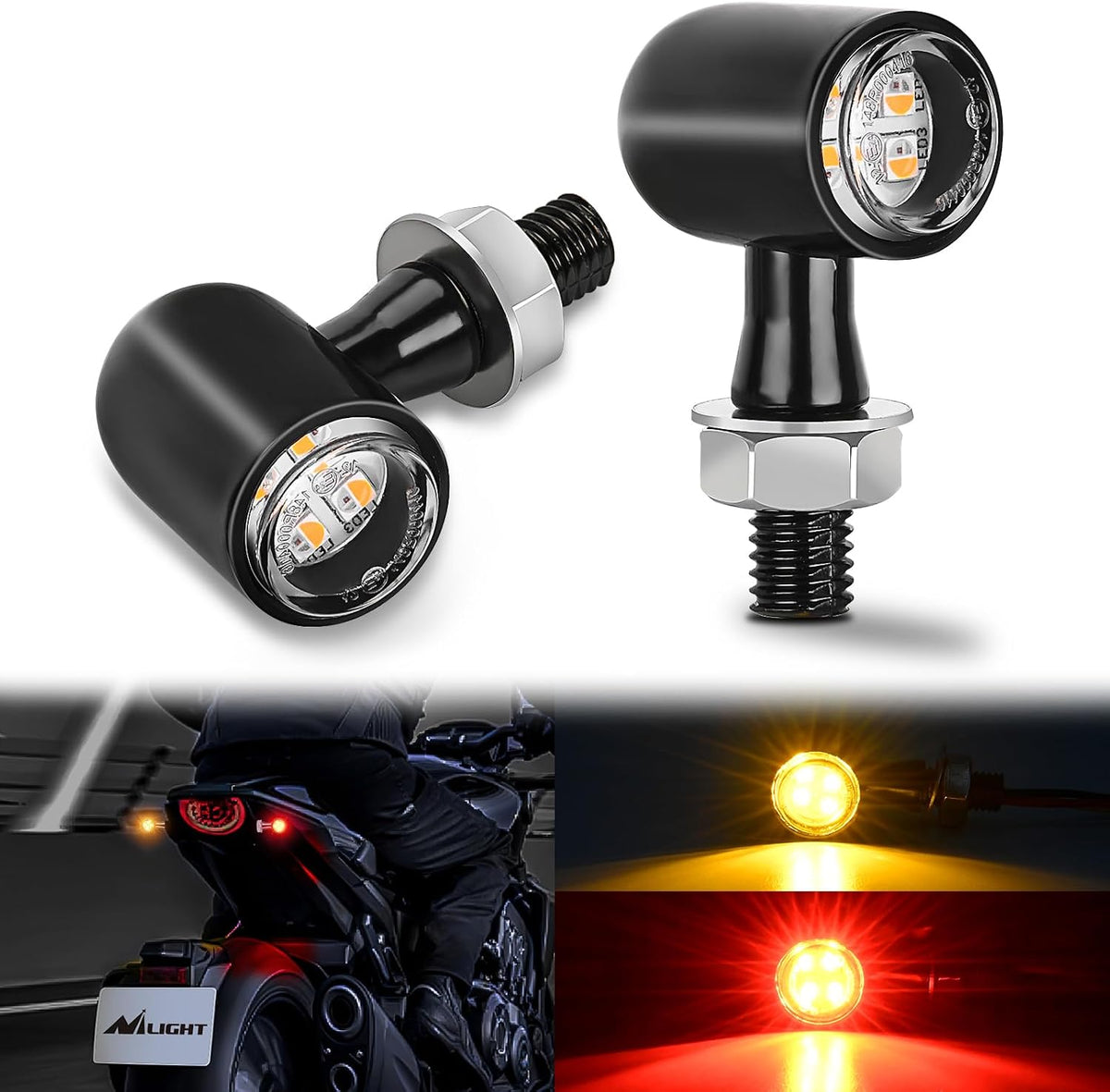 Nilight 6" Oval LED Trailer Tail Lights,Red, 2 Pack, Grommets Mount