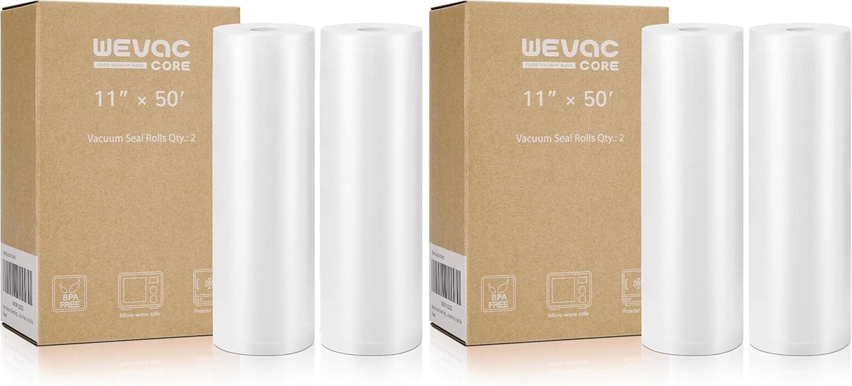 Wevac Vacuum Sealer Bags for Food 11x50 2 Rolls, Fit Food Saver Machines