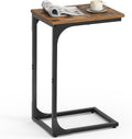 VASAGLE C-Shaped End Table, Small Sofa Side Table with Metal Frame
