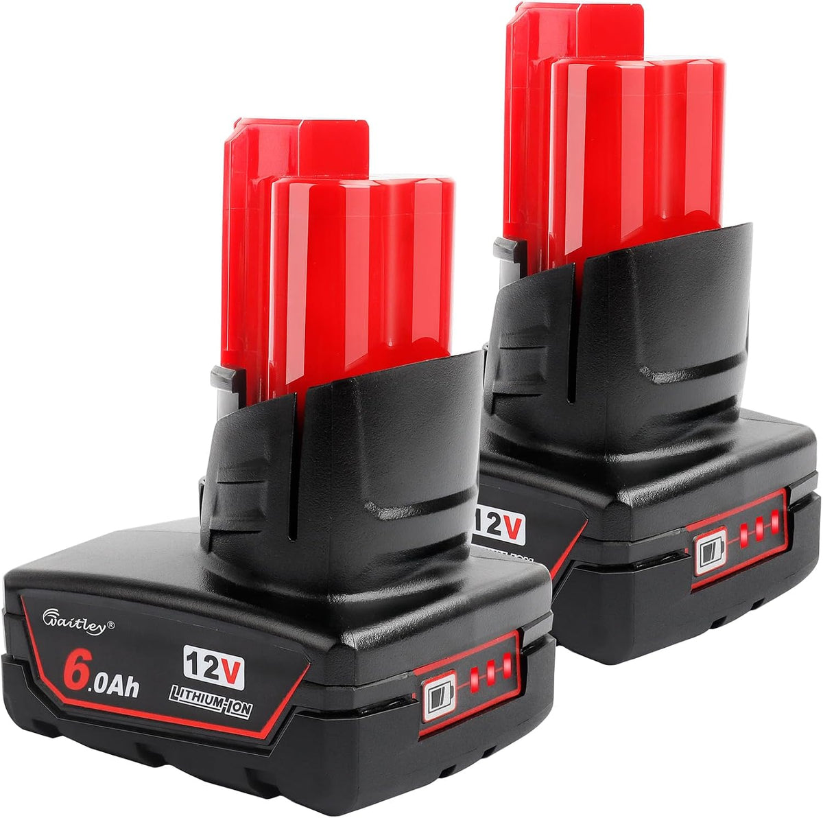waitley 2 Pack 12V 6A Replacement Battery Compatible with Milwaukee 12V Power Tools (Not Made in Milwaukee)