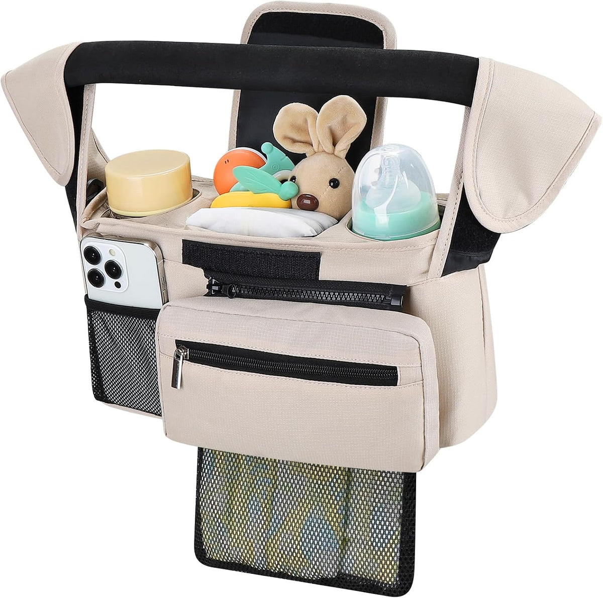 Accmor Universal Stroller Organizer with Insulated Cup Holder
