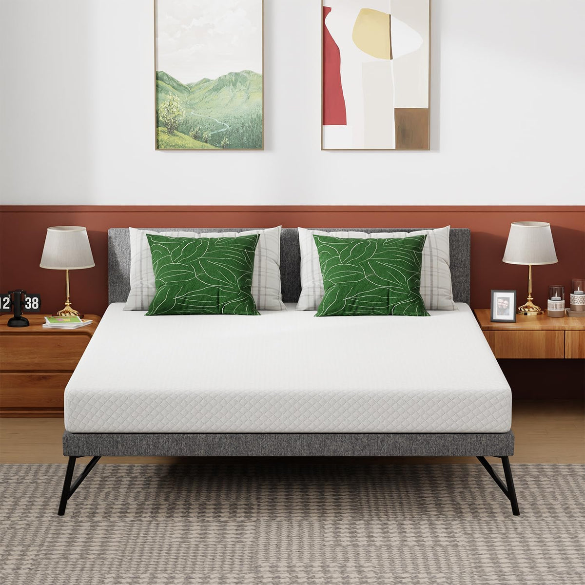 FDW | 8 Inch Twin Mattress | Medium Firm | Gel Memory Foam | White