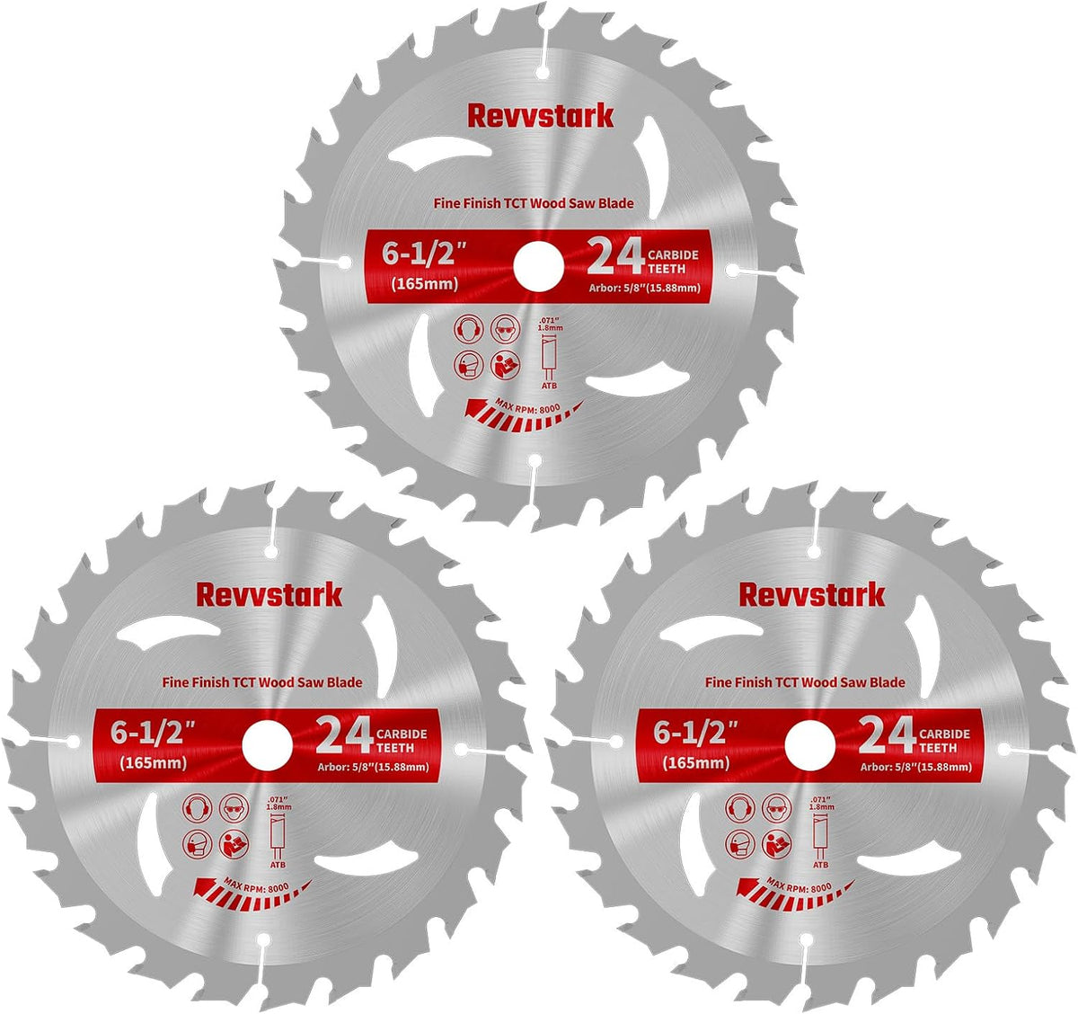 Circular Saw Blade 6-1/2" 24T&60T for Cutting Wood, 5/8" Arbor