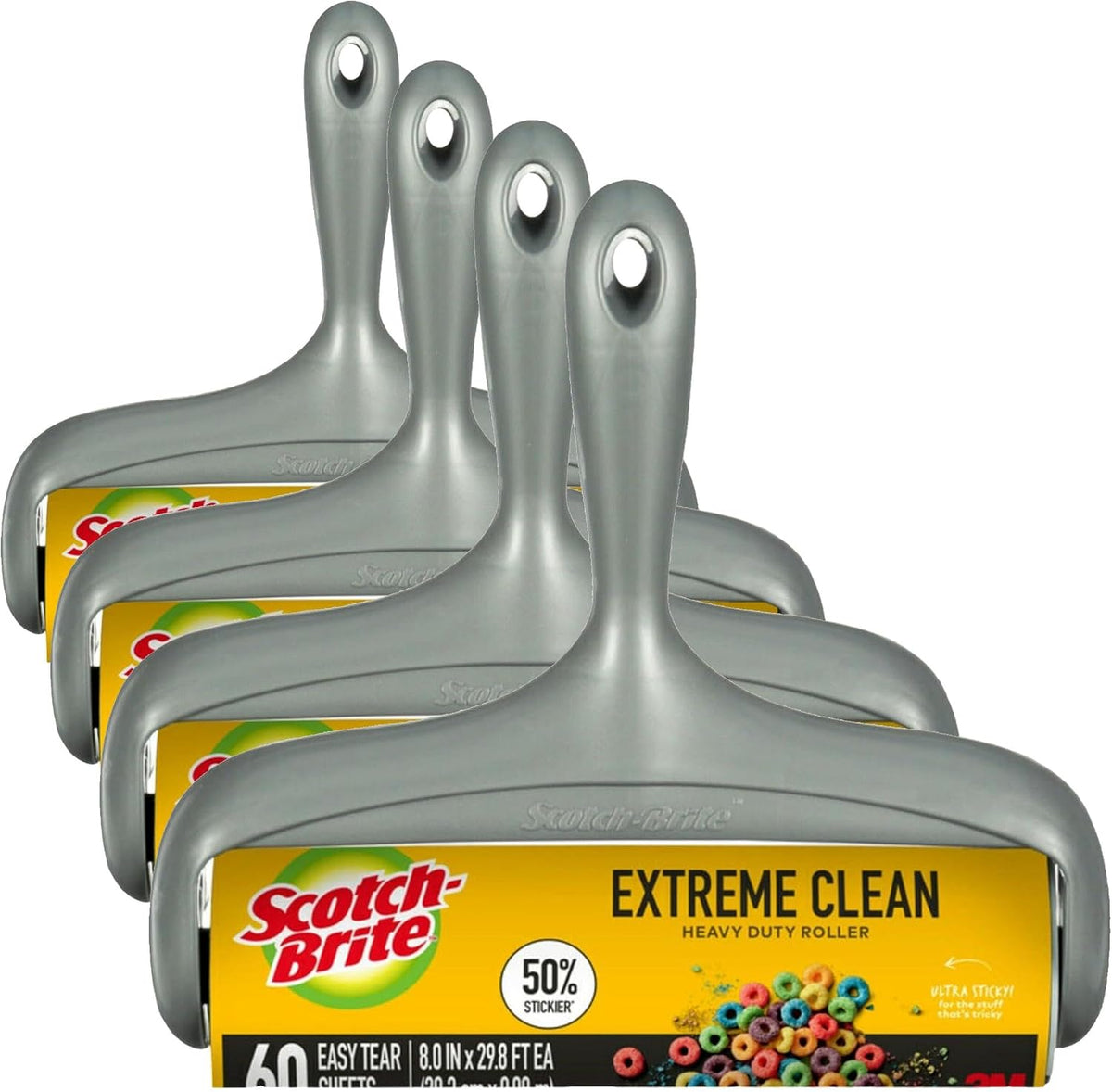 Scotch-Brite Extreme Clean Large Lint Roller,60 Sheets, 1 Pack