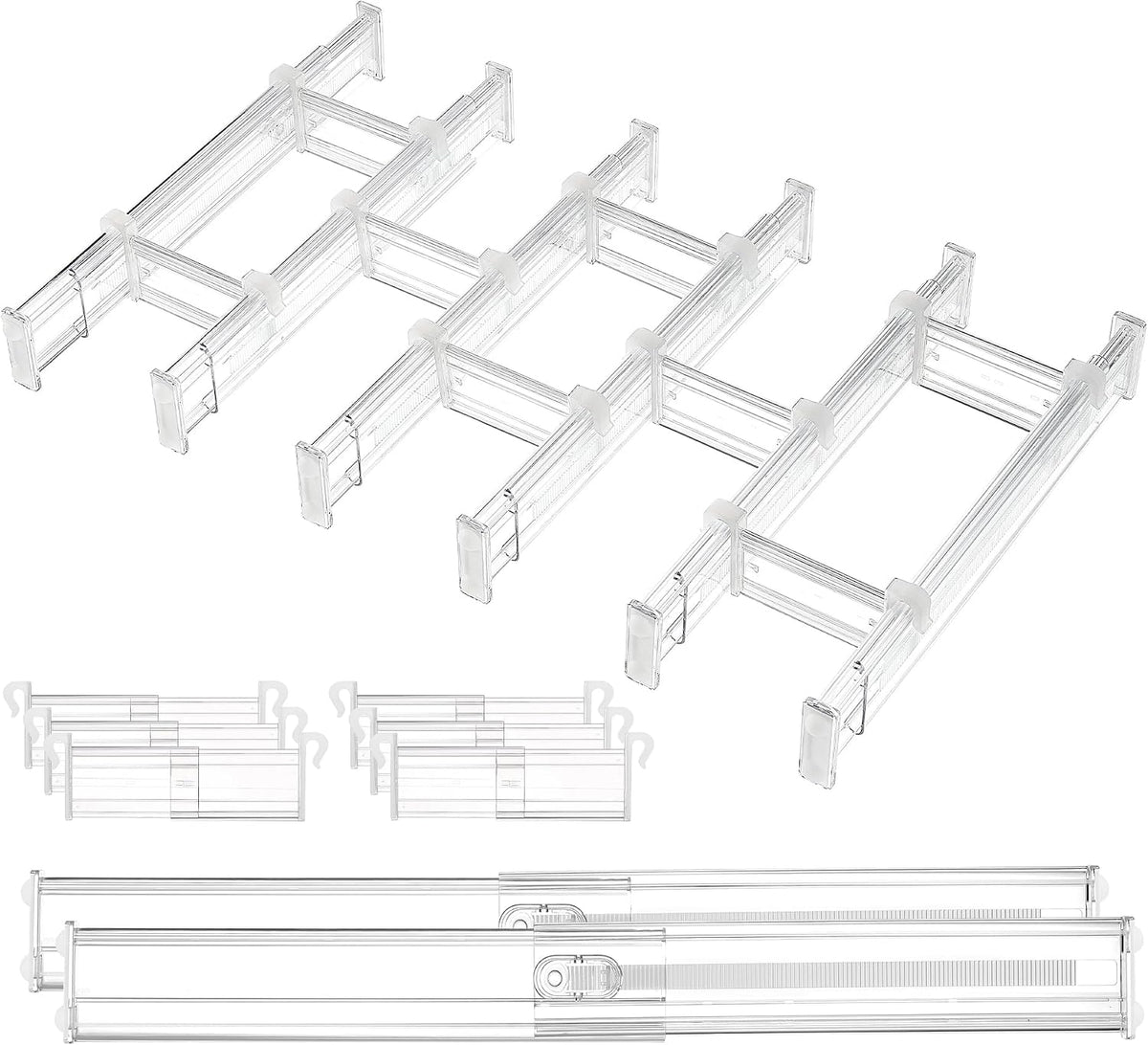 Vtopmart 6" Tall Upgrade Drawer Dividers, 12.8"-22.3" Expandable, 8 Pack