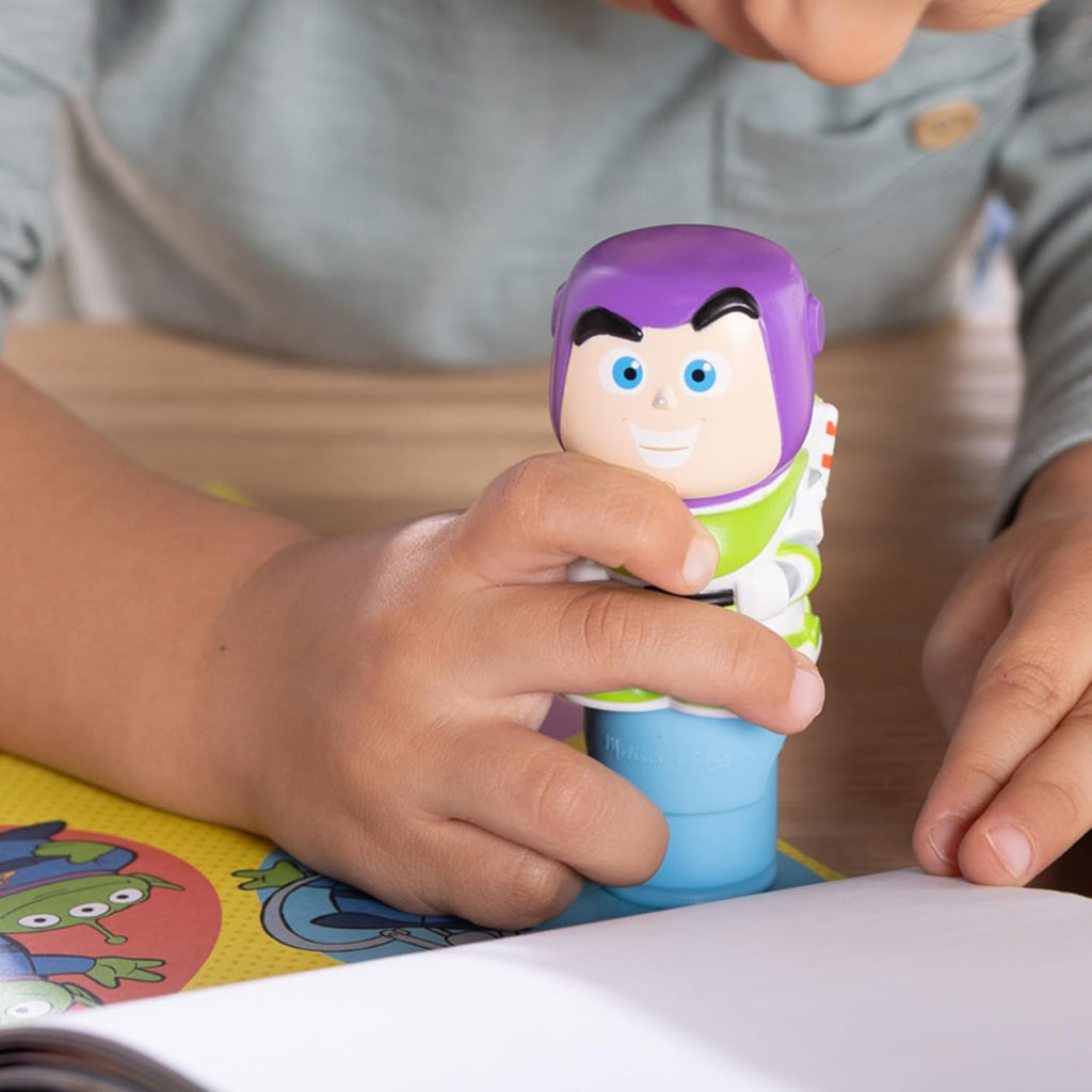 Melissa & Doug Sticker Wow!™ 24-Page Activity Pad and Sticker Stamper, 300 Stickers, Arts and Crafts Fidget Toy Collectible Character – Disney Buzz Lightyear - for Kids Ages 3+ - FSC Certified