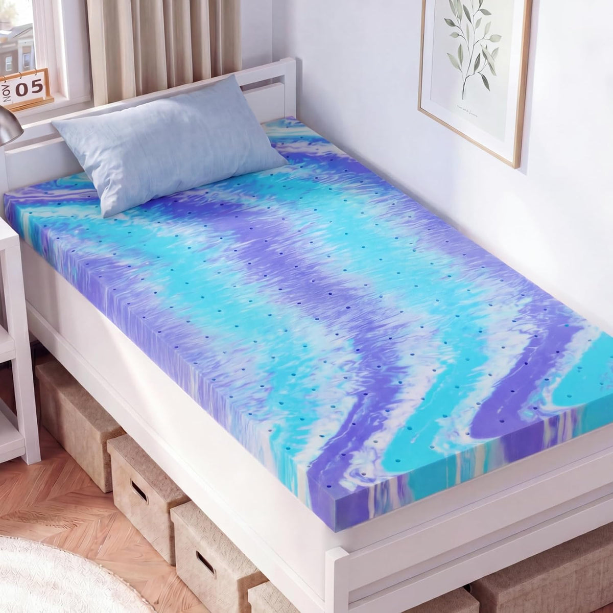 Bedspick 3 Inch Twin XL Mattress Topper - Gel Infused Memory Foam Extra Long Single Bed Topper Pad for College Dorm, Plush Feel, Pressure Relieving, CertiPUR-US Certified