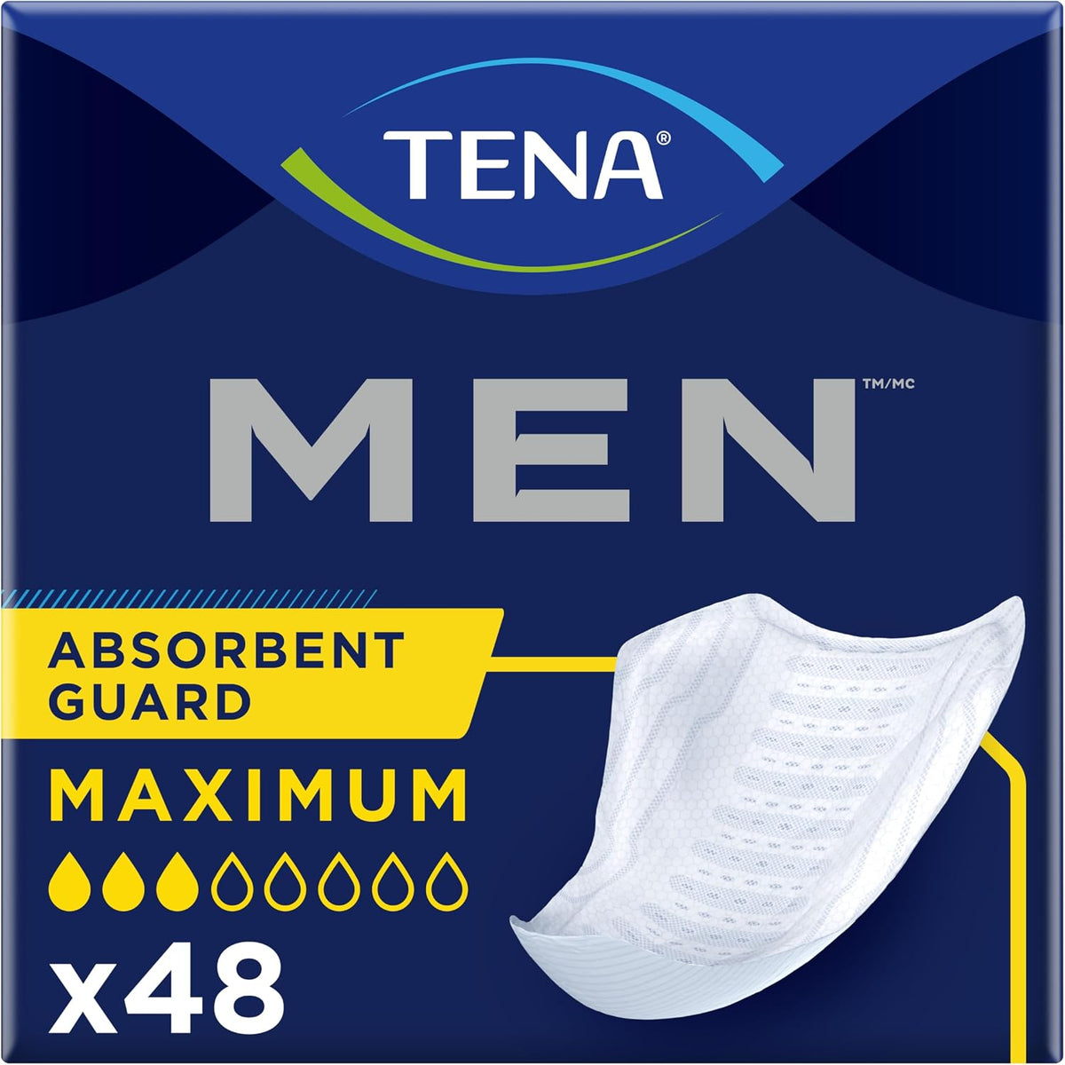 TENA Men Maximum Guards, Incontinence Pads for Men, 144 ct