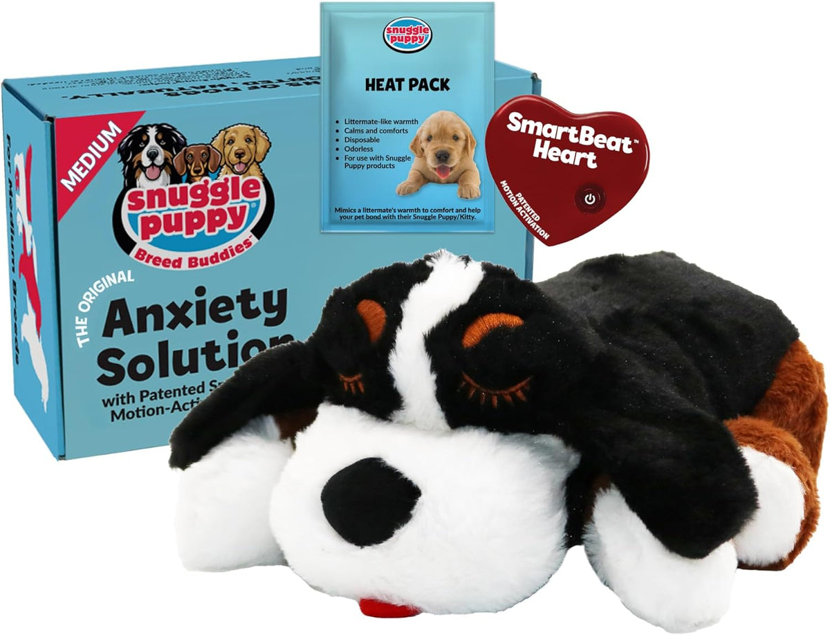 Snuggle Puppy Heartbeat Toy, Calming Comfort, Medium Breeds - Biscuit | Calming heartbeat toy, crate training comfort, heat pack, new puppy essentials, first nights, sleep, medium breeds 25-70 lbs
