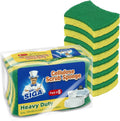 MR.SIGA Non-Scratch Cellulose Scrub Sponge, Dual-Sided Dish Sponge, 12 Pack