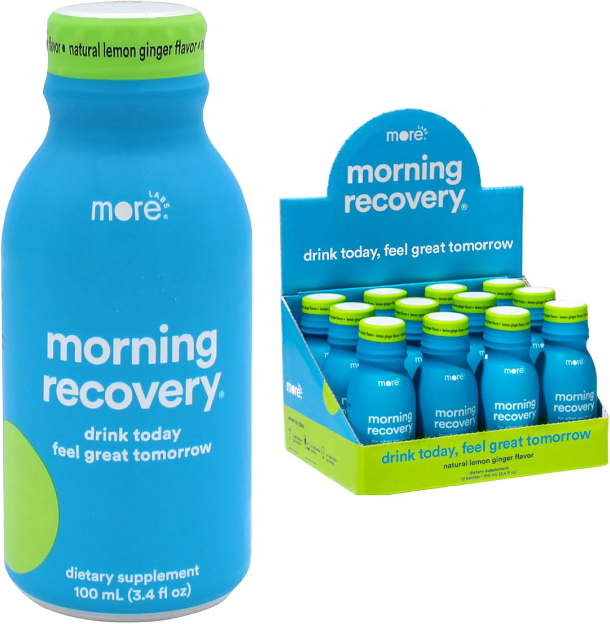 Morning Recovery DHM Electrolyte, Milk Thistle Drink Proprietary Formulation to Hydrate While Drinking, Non GMO, Vegan, Gluten-Free, Sugar-Free Lemon, Pack of 6