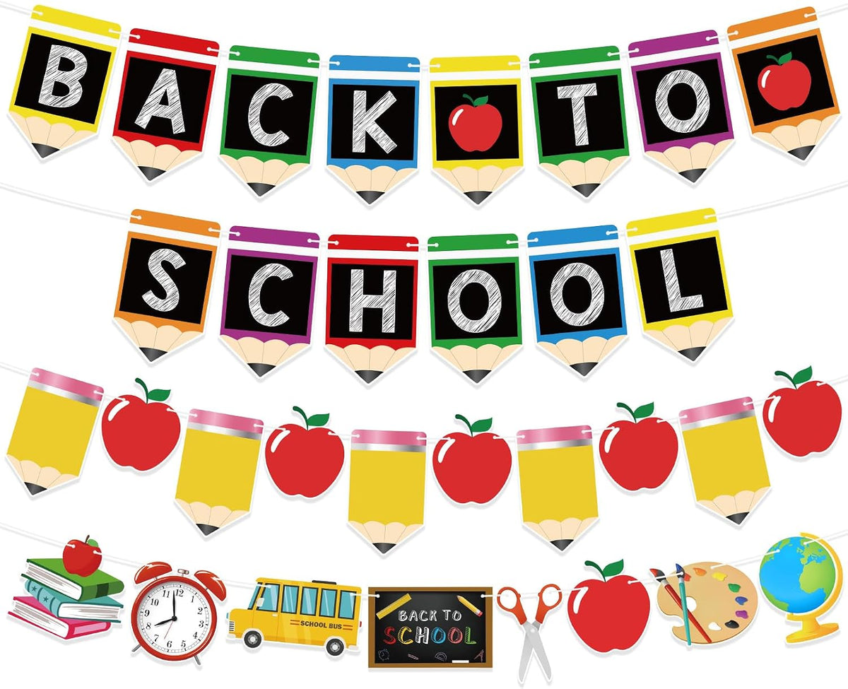 Back to School Decorations Reusable Pre-Assembled Back to School Banner
