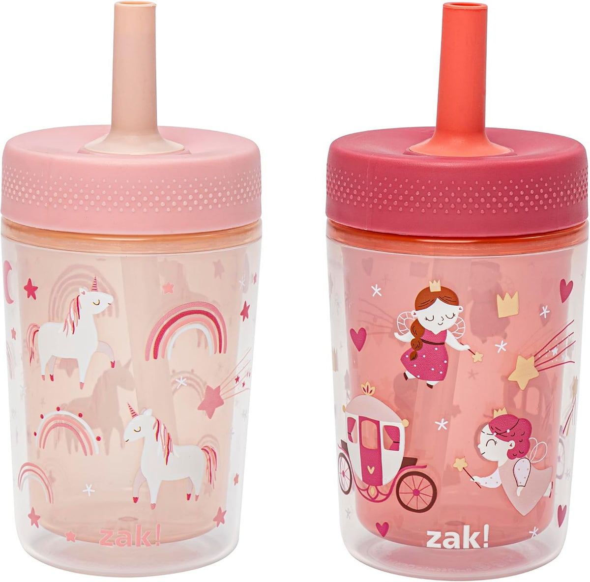 Zak Designs Barnyard Harvest Capri 9oz Leak-Proof Toddler Cups, 2-Pack