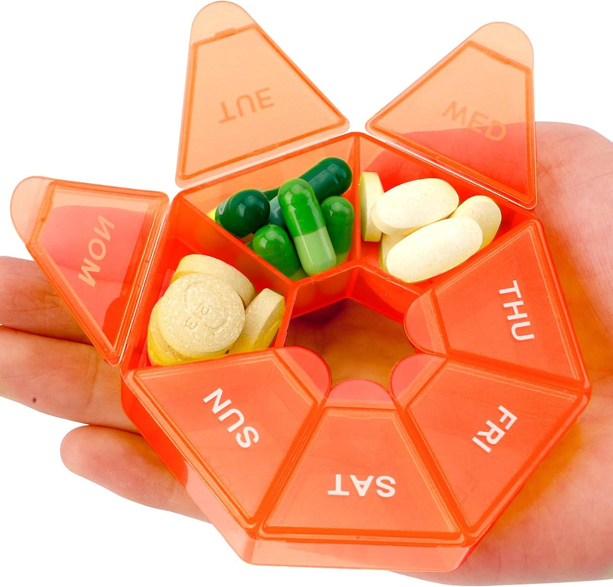Pill Organizer, Pill Box, Small Pill Case, Medicine Pill Organizer 1 Time a Day, Weekly Pill Organizer, Pill Container, Pill Holder, Daily Pill Organizer Travel Pill Organizer 7 Day (Black)