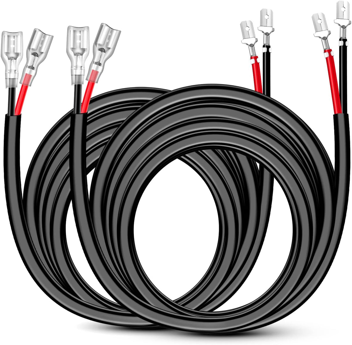 Nilight 2PCS 16 AWG 10 Feet Wiring Harness Extension Kit for LED Work Light Bar Led Pods Off Road Lights Driving Fog Light Boat Lighting, 2 Years Warranty,black