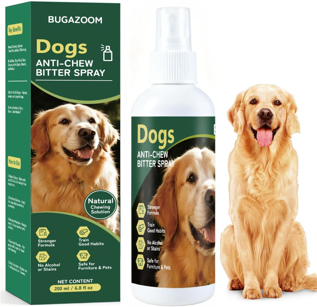 2 Bottles, Bitter Dog No Chew Spray, Bitter Dog Training Aid for Furniture & Carpet, Puppy Corrector & Behavior Spray for Dogs & Puppies, Discourage Peeing, Biting, Chewing & Licking Injuries