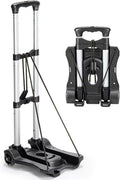 Gorpuire Small Folding Hand Truck Dolly with 2 Wheels, Foldable Luggage Cart, Lightweight Aluminum Collapsible Trolly Portable Dolly for Moving Airport Travel Use