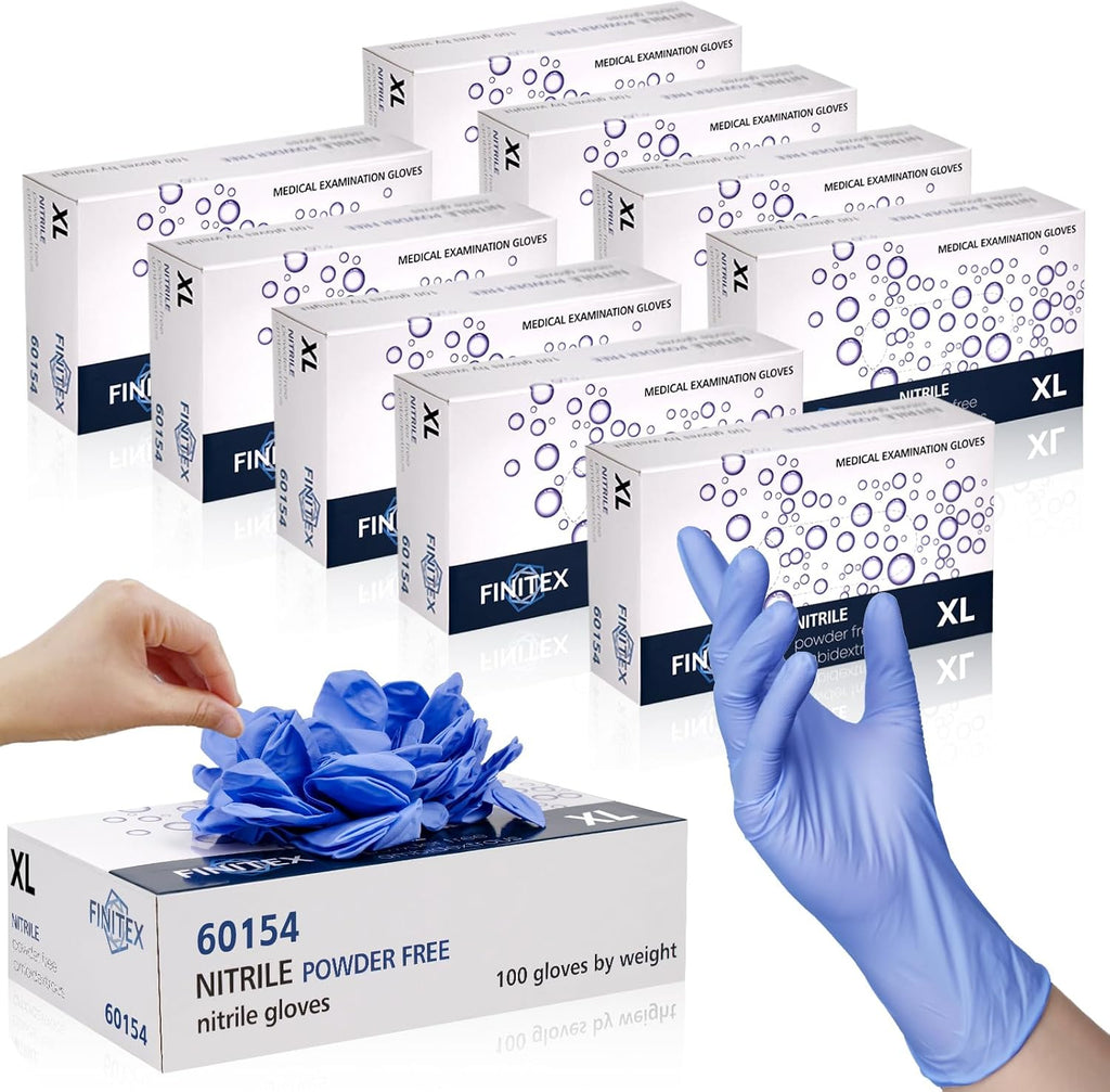 FINITEX Disposable Ice Blue Nitrile Exam Gloves 1000PCS/Case Cleaning