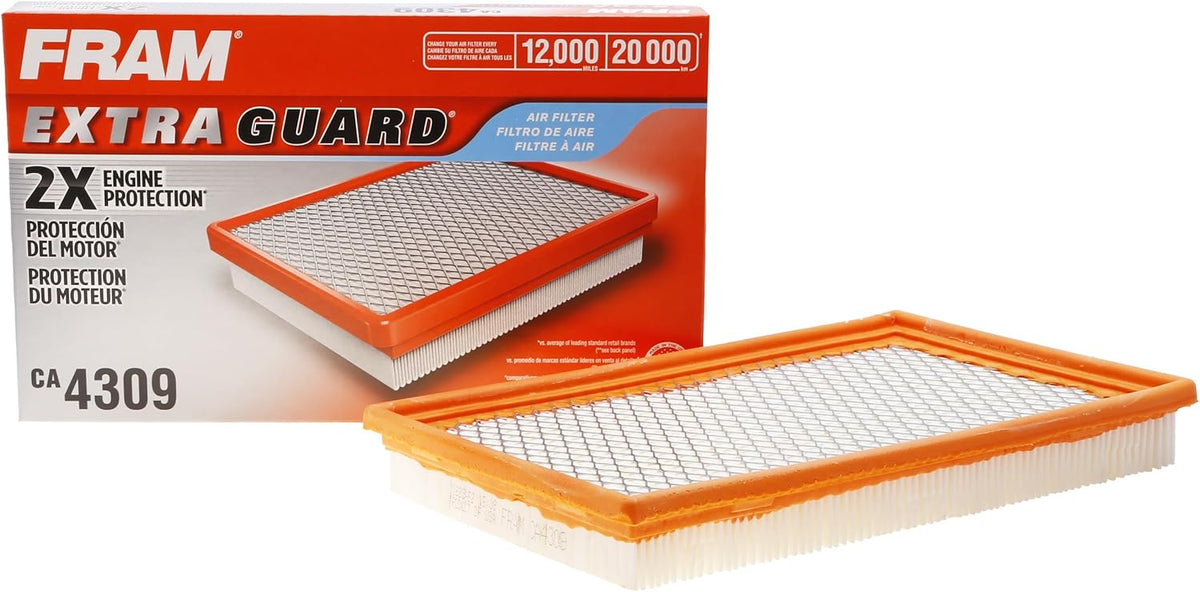 FRAM Extra Guard CA4309 Replacement Engine Air Filter for Select Infiniti, Nissan, Saab and Subaru Model Years, Provides Up to 12 Months or 12,000 Miles Filter Protection