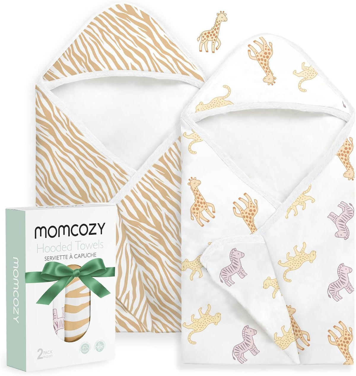 Momcozy Baby Towels, Soft Absorbent Bath Towel for Newborn&Toddler,Lemon