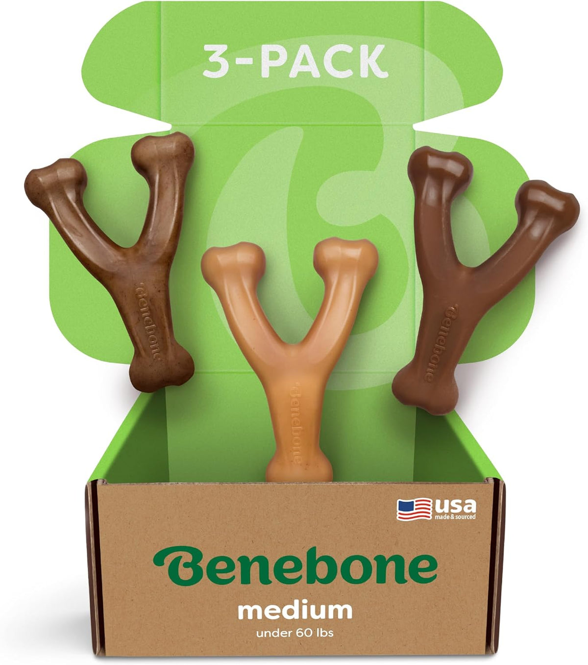 Benebone Wishbone Durable Dog Chew Toy for Aggressive Chewers, Real Bacon, Made in USA, Medium | Durable, Super Chewer, Made in USA, Dog Bones, Long-Lasting, A Size for Every Dog, Keeps Them Busy
