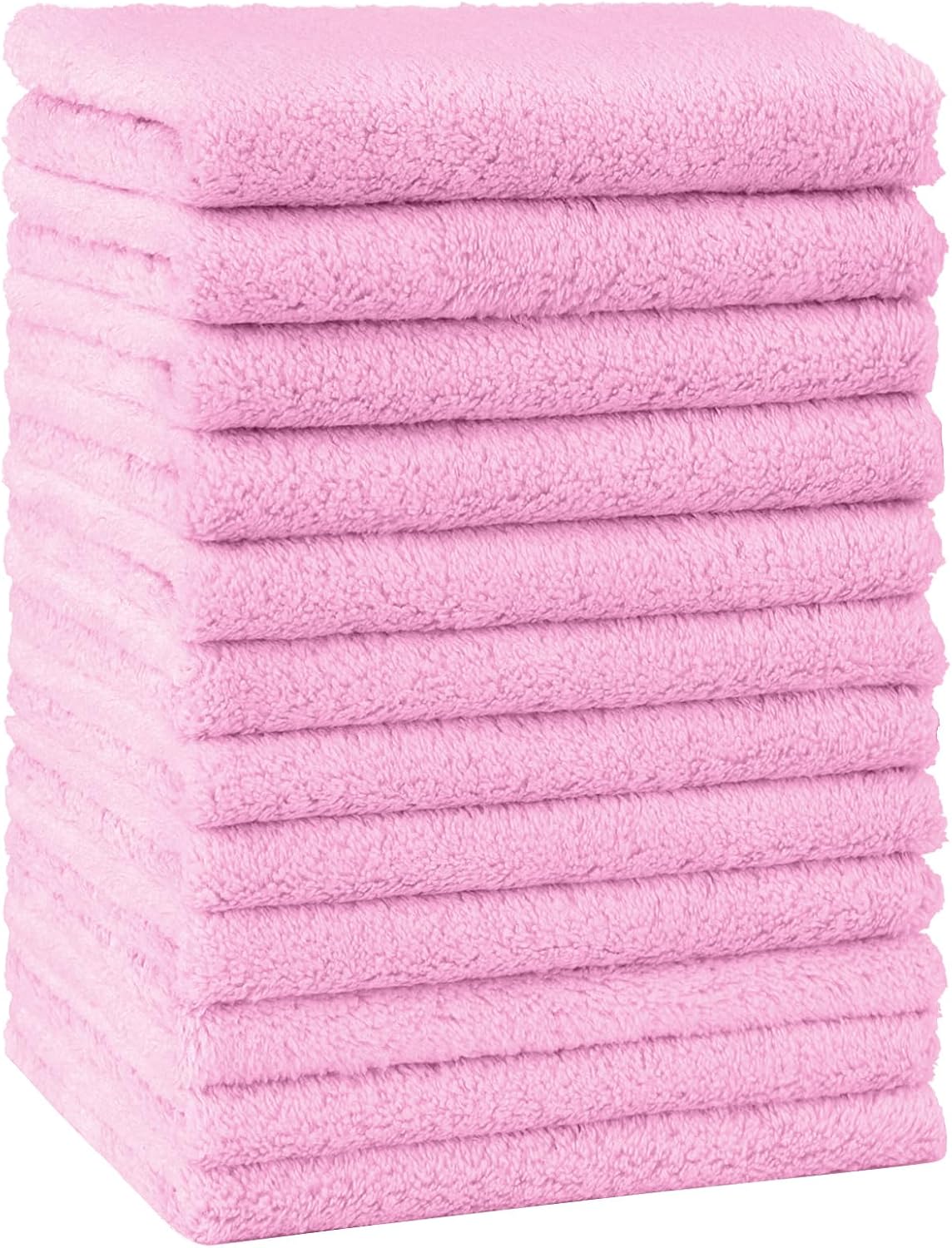 HOMEXCEL Baby Washcloths 24 Pack Microfiber Coral Fleece Soft Wash Cloths