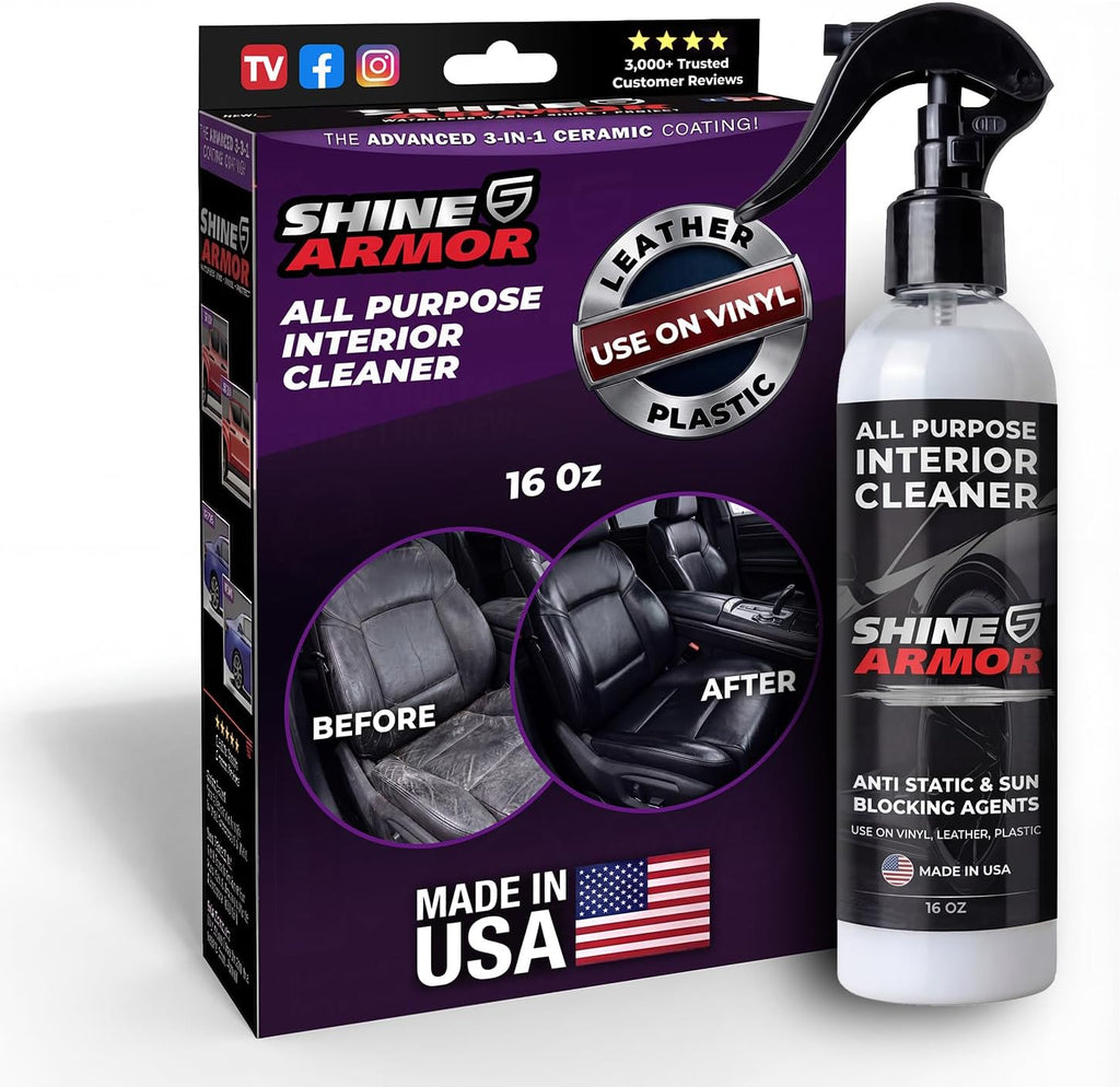 SHINE ARMOR Fortify Quick Coat - 8oz Ceramic Waterless Detailer Spray | 3-in-1 Wash, Wax & Nano-Ceramic Coating | Mirror Shine, Zero Streaks, No Dust Residue | 6-12 Month Protection | Made in USA