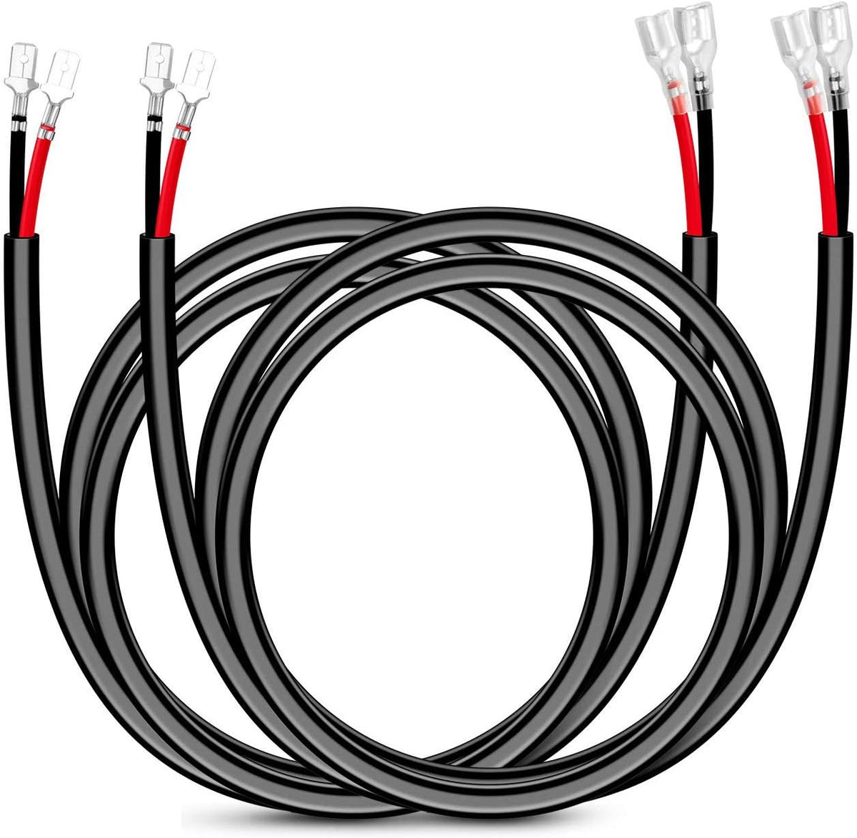 Nilight 2PCS 16 AWG 10 Feet Wiring Harness Extension Kit for LED Work Light Bar Led Pods Off Road Lights Driving Fog Light Boat Lighting, 2 Years Warranty,black