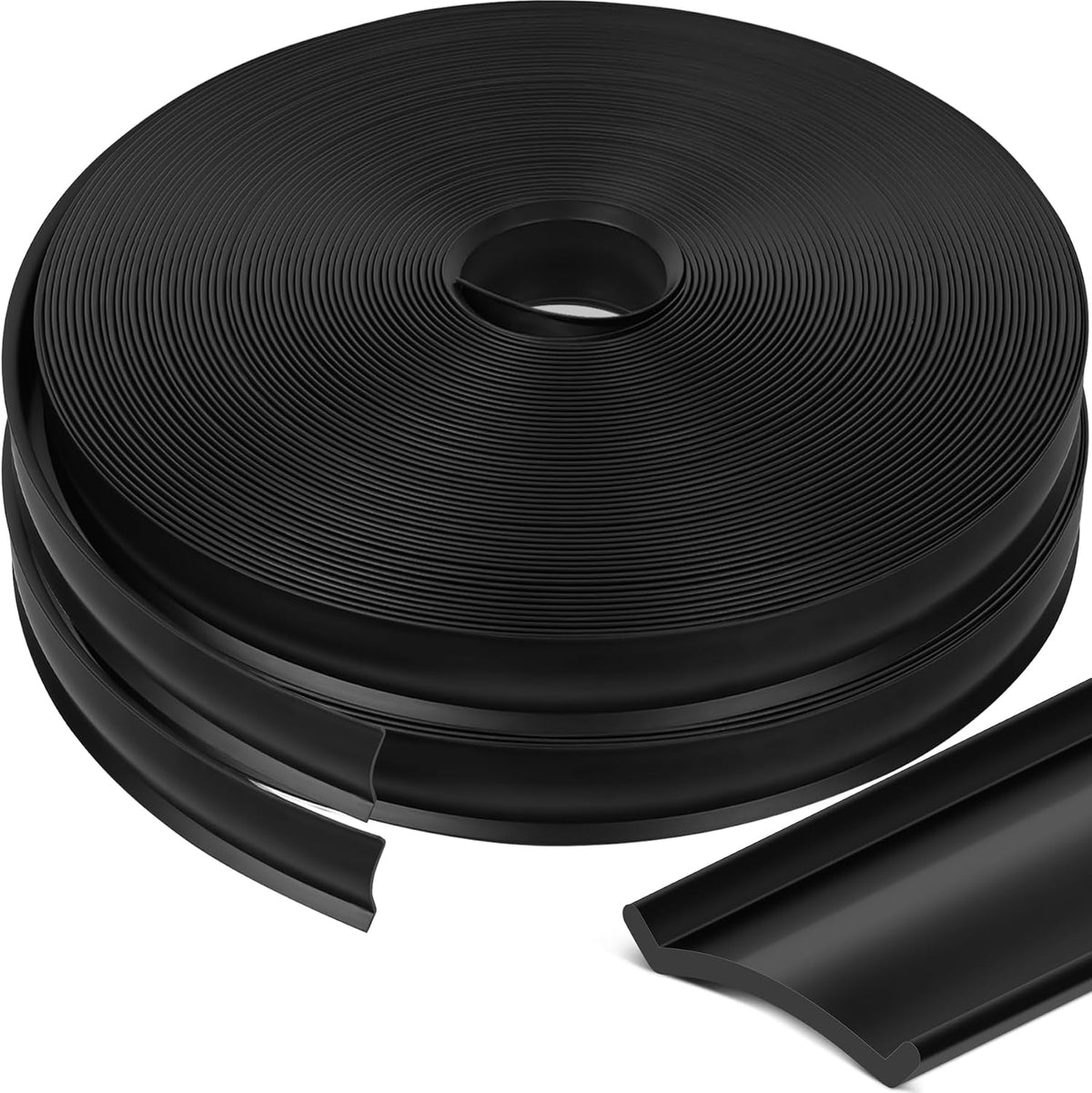 1" RV Trim Molding Insert, 100 FT Heavy Duty RV TPE Trim Molding Weather Stripping Exterior Replacement, Waterproof Screw Cover Corner for Camper Travel Trailer Boat Channel, Black