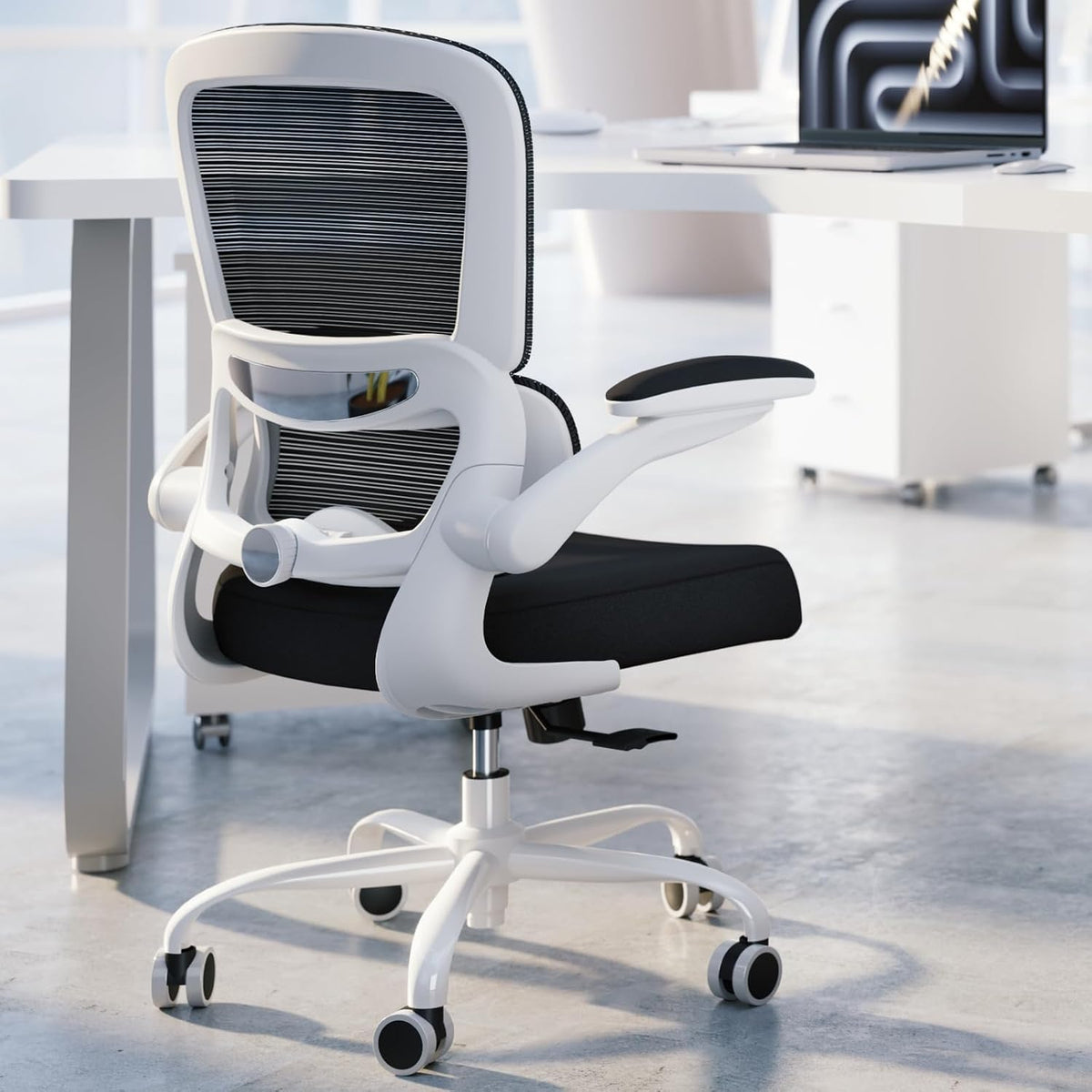 TRALT Office Chair - Ergonomic Desk Chair with Adjustable Lumbar Support, Mesh Computer Chair, Executive Chairs for Home Office Comfortable Lumbar Support (Black)