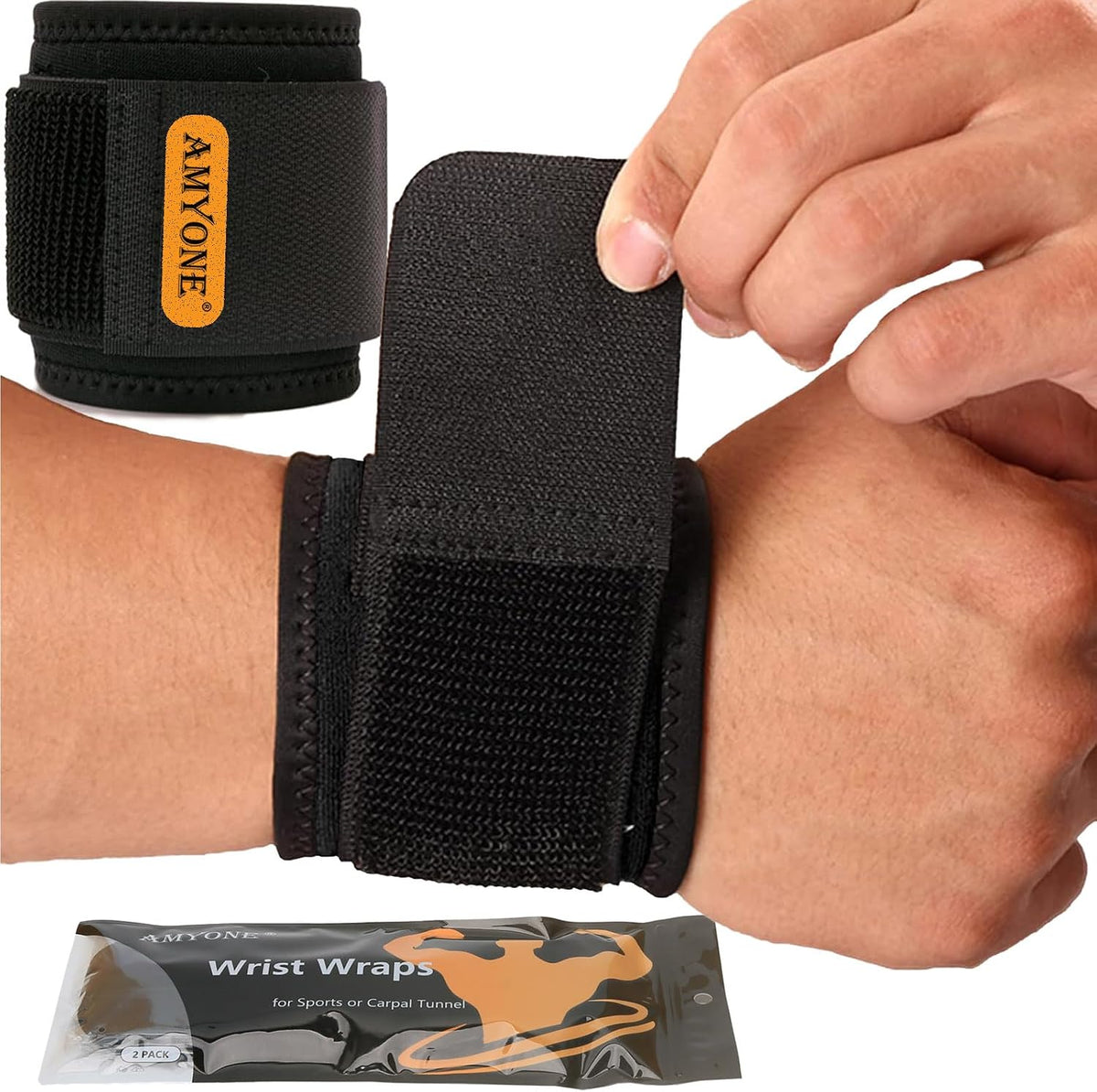 Wrist Brace, 2 PACK Wrist Wraps for Carpal Tunnel for women and men. Wrist Straps for Weightlifting, Working Out and Pain Relief. Flexible, Highly Elastic, Adjustable, Comfortable and Multi-Functional