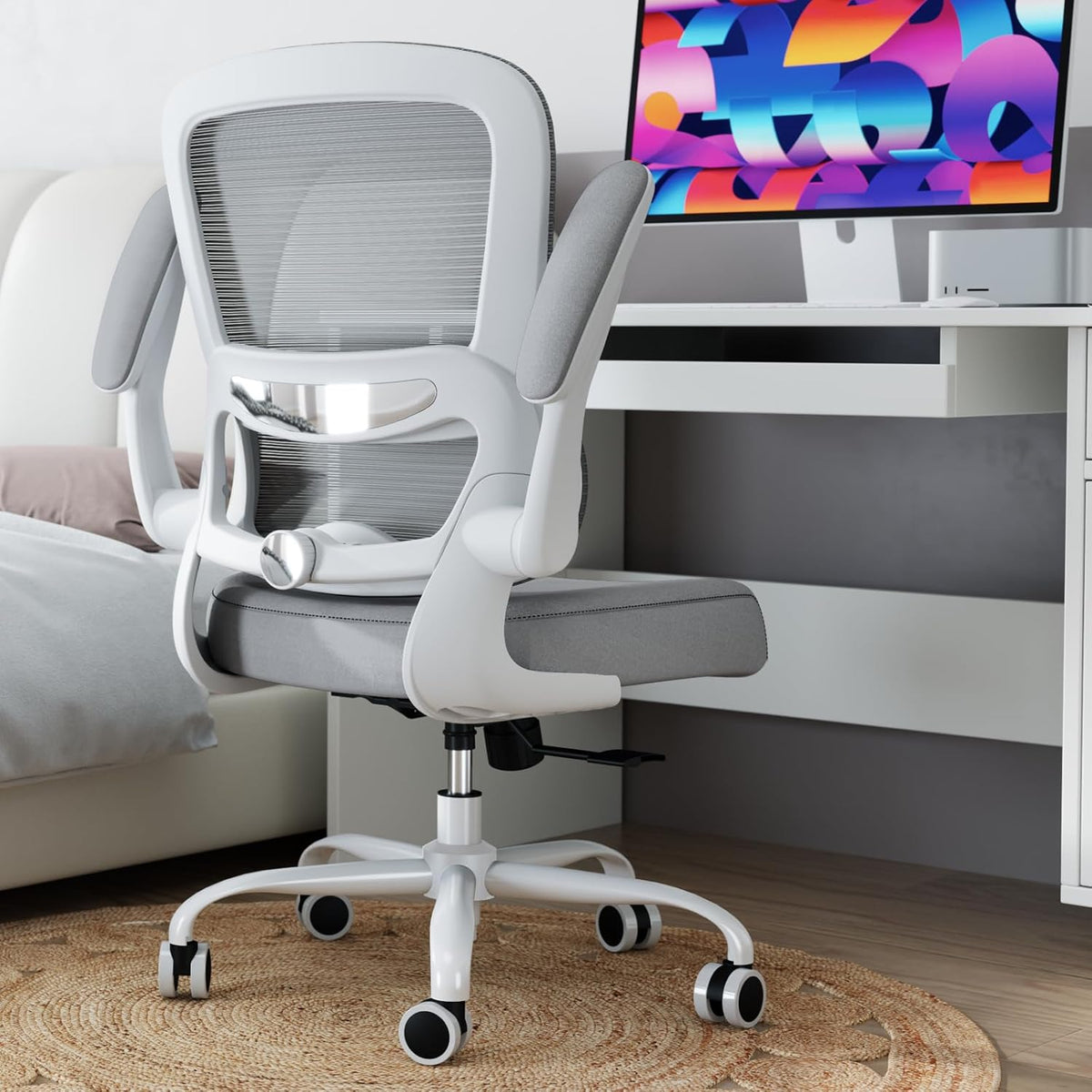 TRALT Office Chair - Ergonomic Desk Chair with Adjustable Lumbar Support, Mesh Computer Chair, Executive Chairs for Home Office Comfortable Lumbar Support (Black)