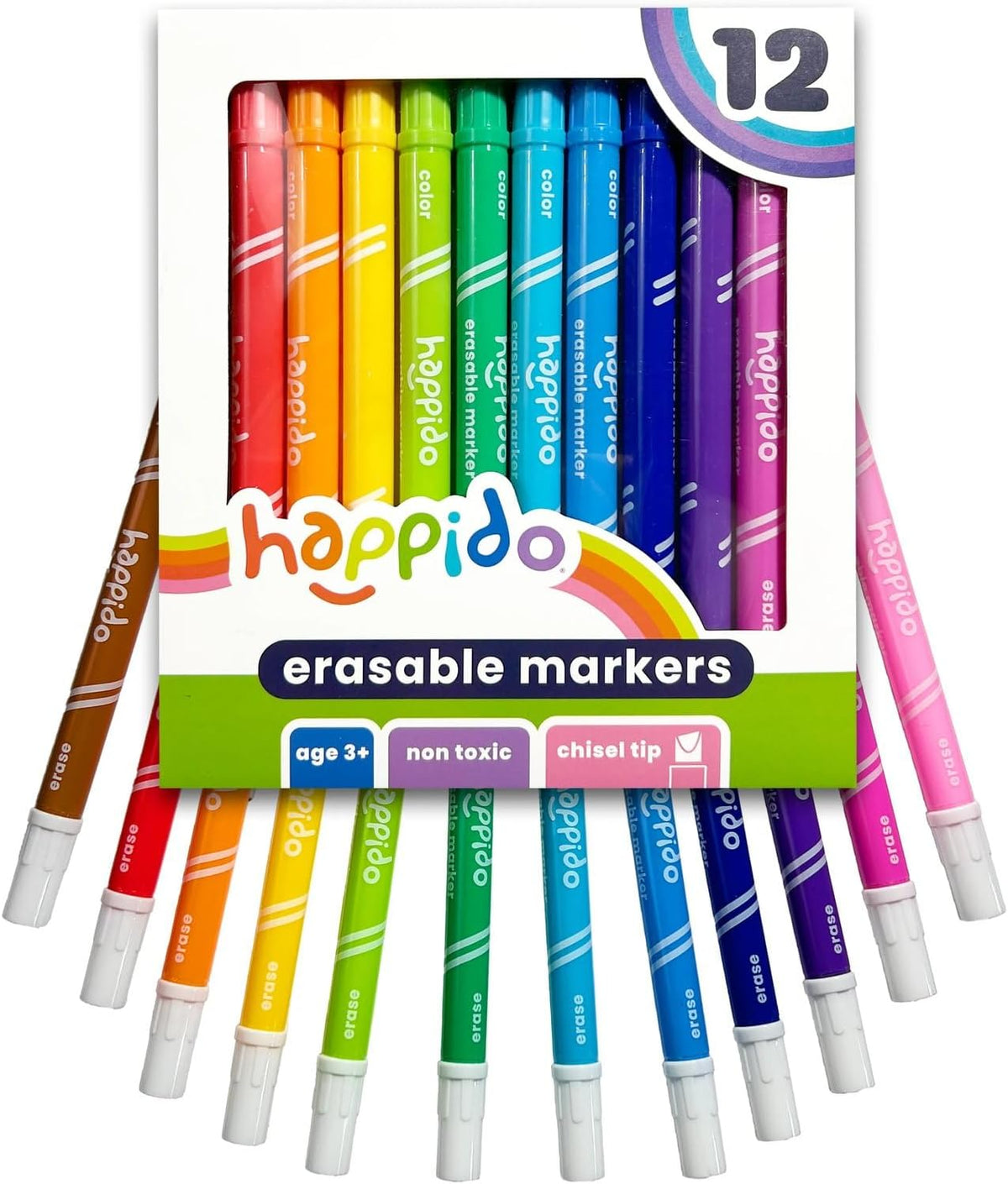 International Arrivals Happido Double-Sided Markers for Kids, Set of 24