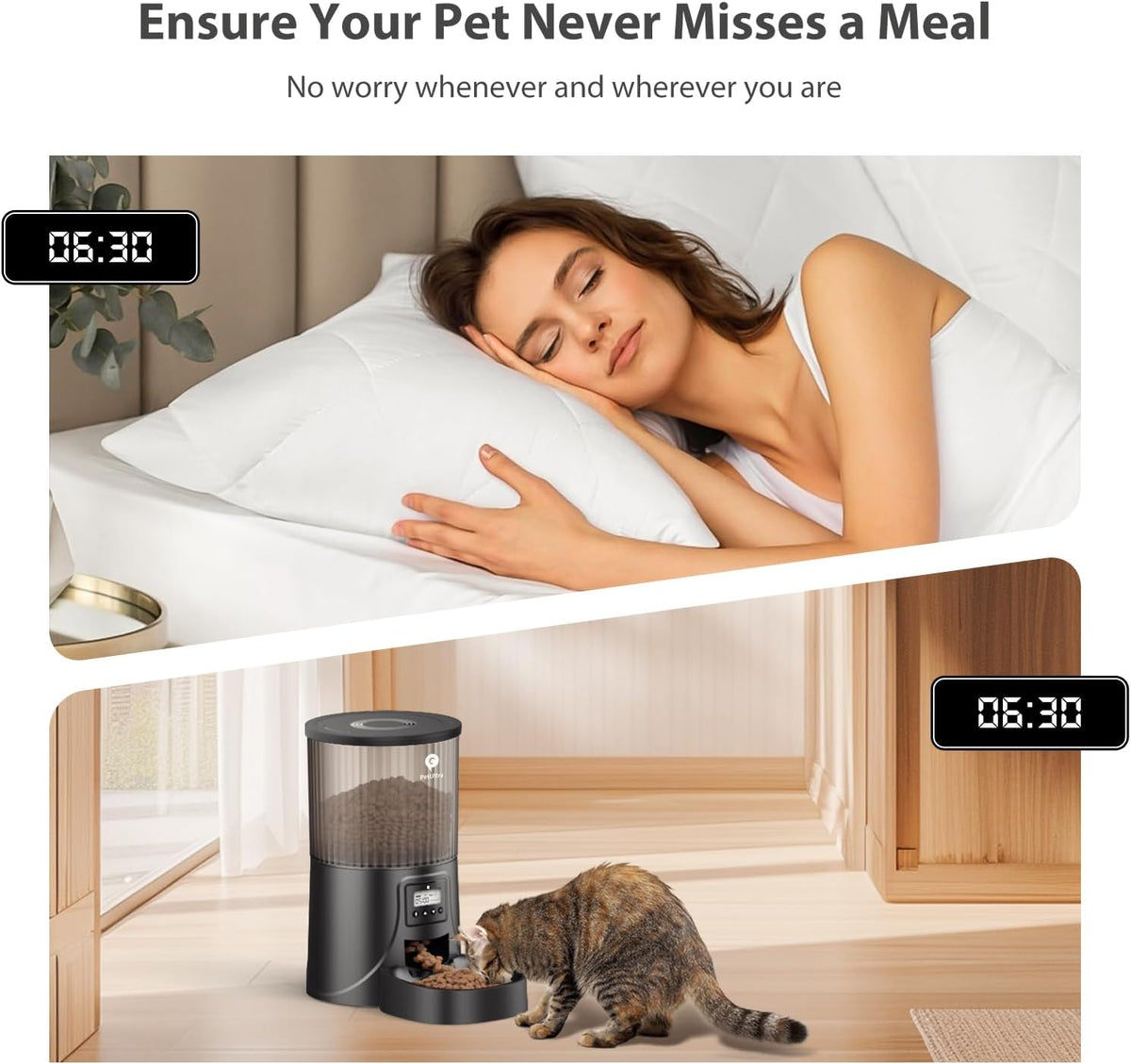 PETULTRA Automatic Cat Feeder: 4L Timed Cats Food Dispenser Programmable