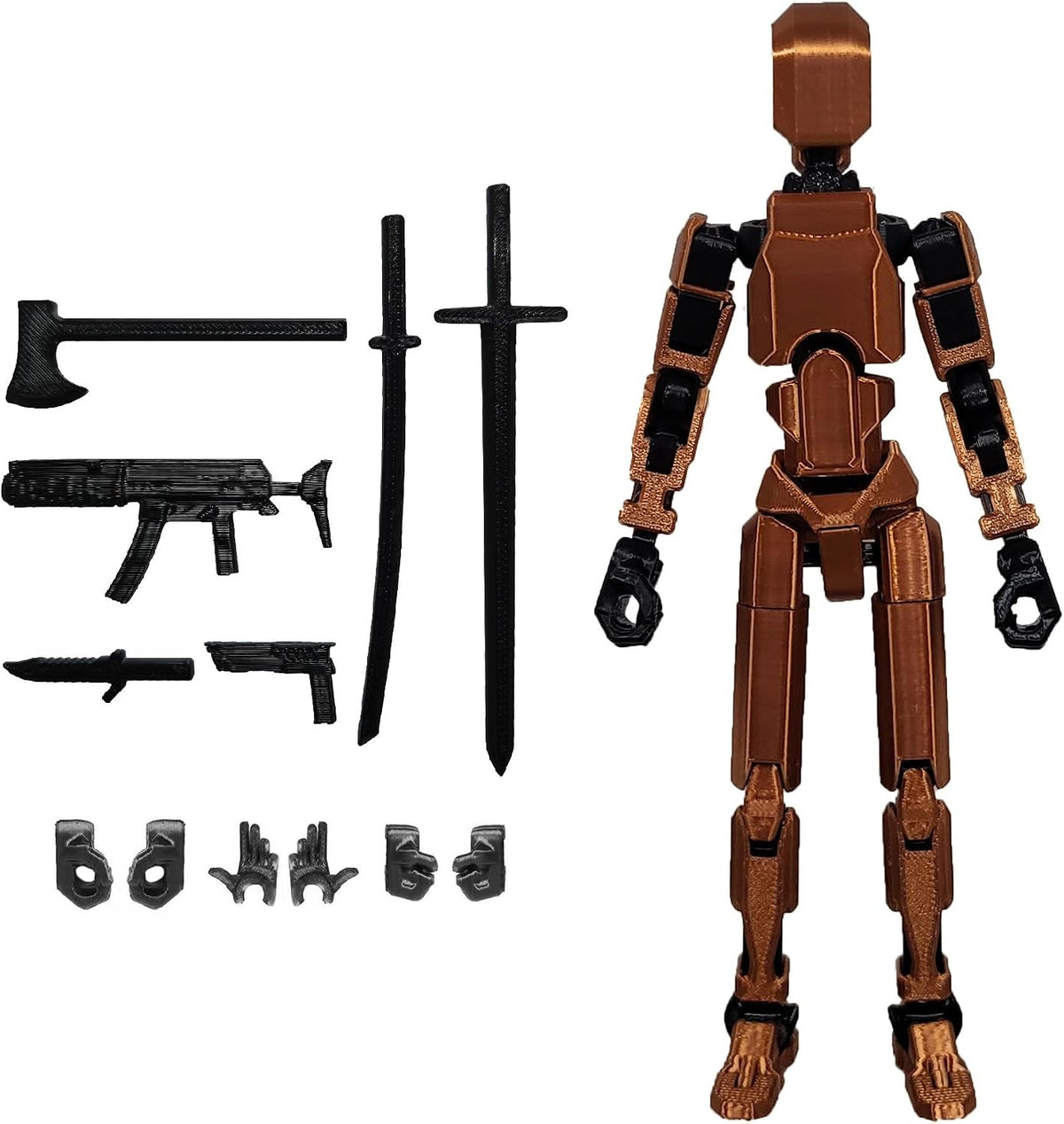 FoxVilla Titan 13 3D Printed Action Figure, Assembled Dummy 13 (Golden)