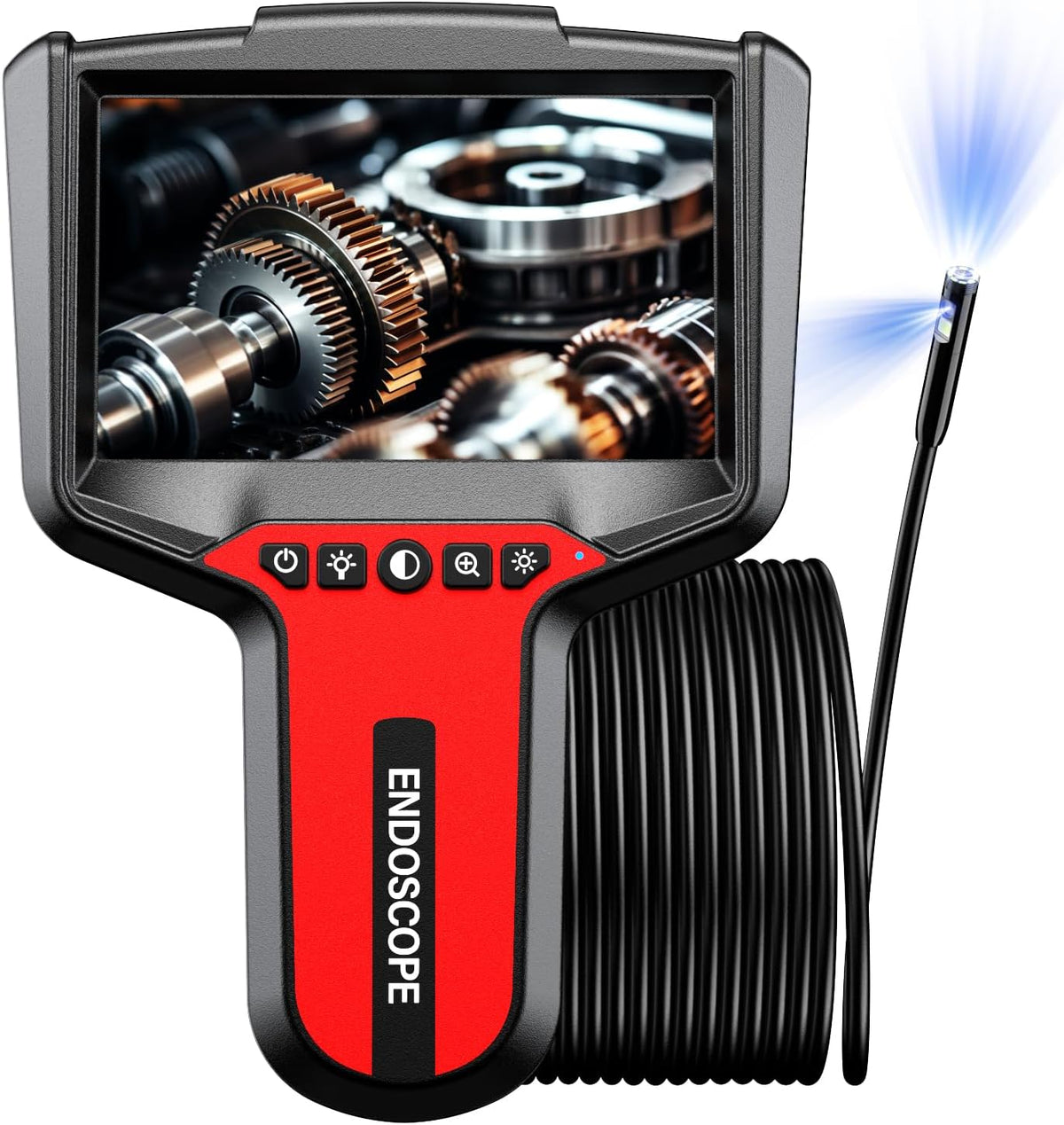 Endoscope Camera with Light: 5" 1080P HD Dual-Lens Inspection Borescope Camera for Sewer - 16.4ft Waterproof Industrial Endoscope - Flexible Snake BoreScope for Plumbing Automotive - Gift Tool for Men